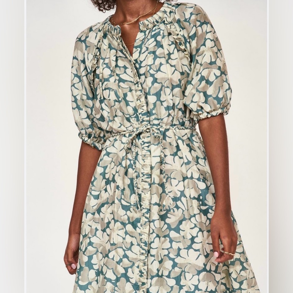 Mirth Caftans Somerset Dress in Plumeria X Small